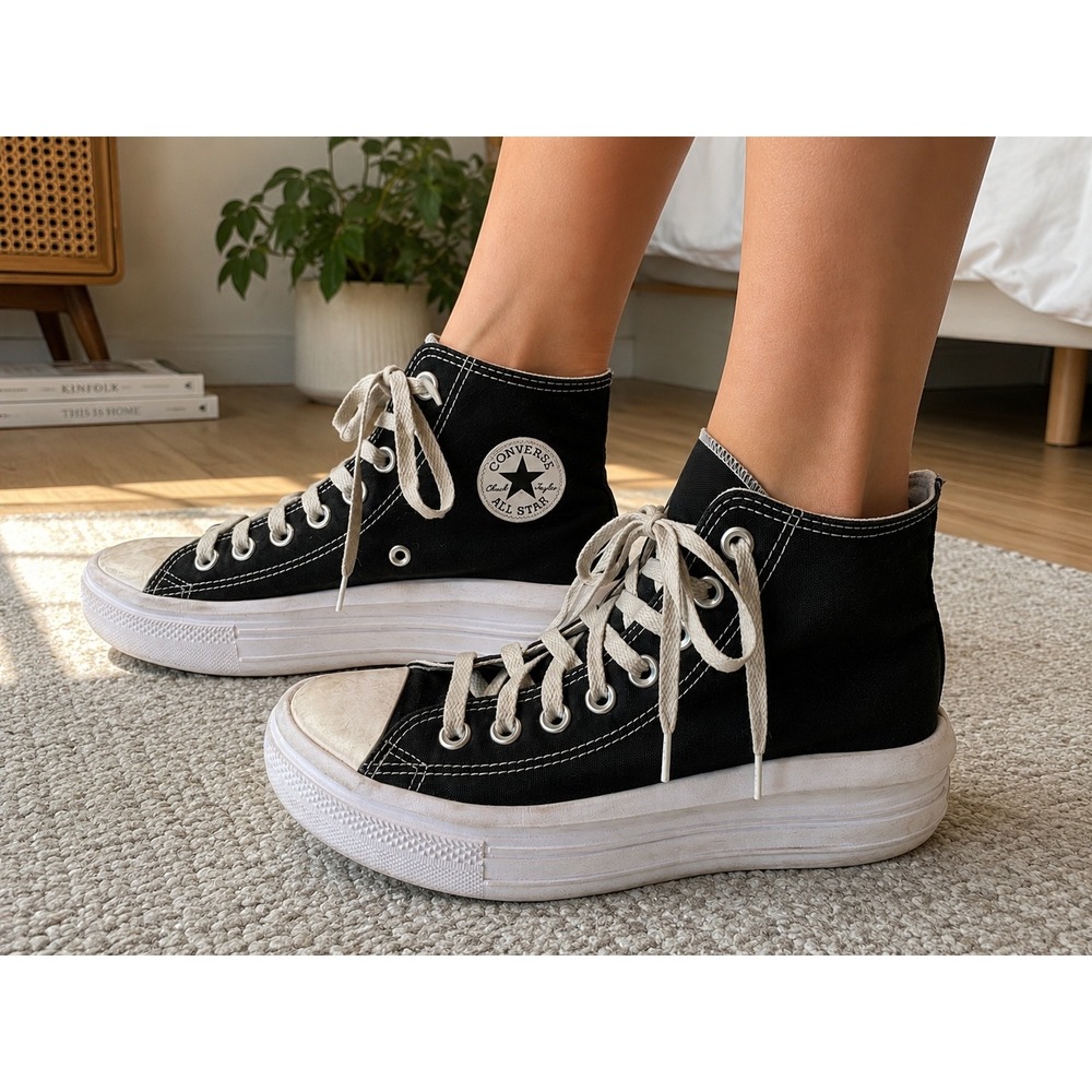 Converse Chuck Taylor All Star Move High Top Black Platform Sneakers grunge alt